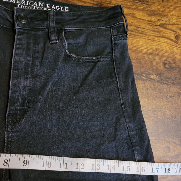 American Eagle Jeans 6 R Jegging Super Stretch Super Hi Rise Black Wash Denim - Picture 8 of 12